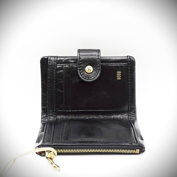 HOBO INTERNATIONAL Ray Genuine Black Distressed Leather Bifold Wallet - Picture 5 of 8